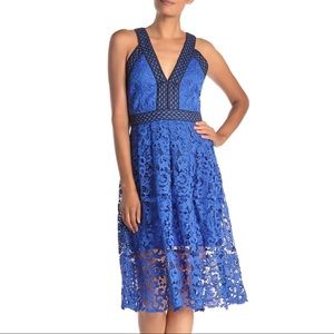 ADELYN RAE Crochet Lace Marilyn Contrast Dress XS